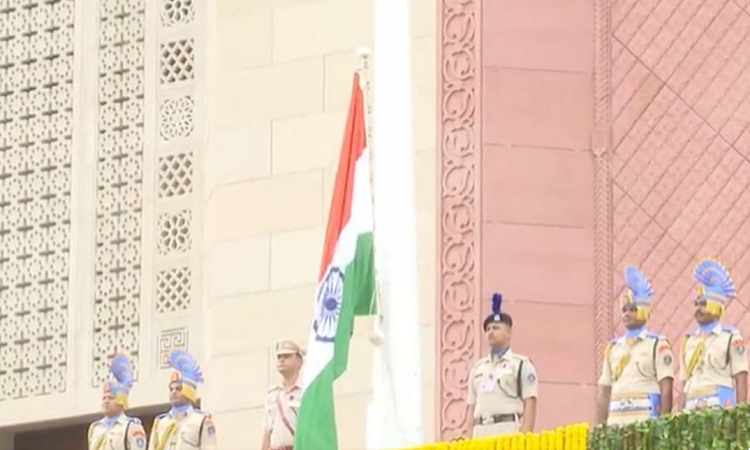 RS Chairman hoists tricolor at new parliament building