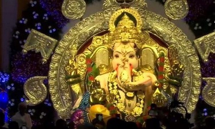 Idol of Lord Ganesh adorned with 69 kg of gold and 336 kg of silver in Mumbai