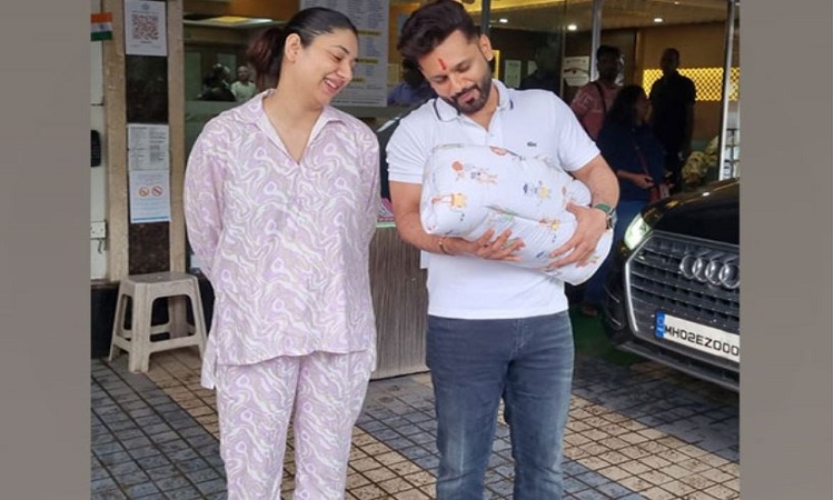 Disha Parmar, Rahul Vaidya with their baby