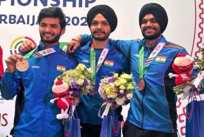 Men's 10m Air Pistol Team won Gold