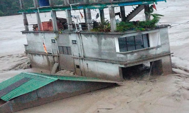 Flash flood in Teesta River of Lachen Valley, Sikkim