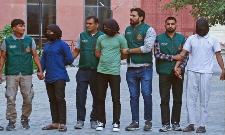 Arrested operatives of ISIS with Delhi Police's Special Cell