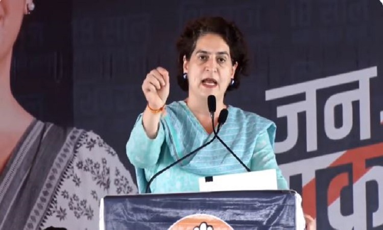 Priyanka Gandhi addresses Jan Aakrosh rally in Dhar