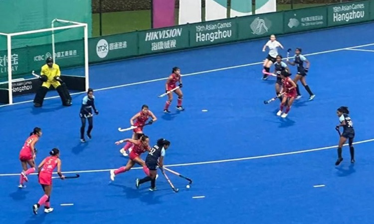 Hockey players in action