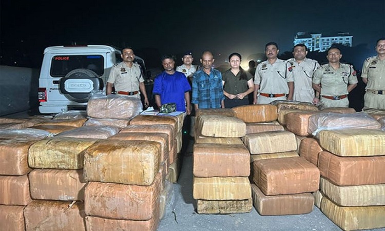 Guwahati City Police seize over 2,600 Kg of ganja from oil tanker