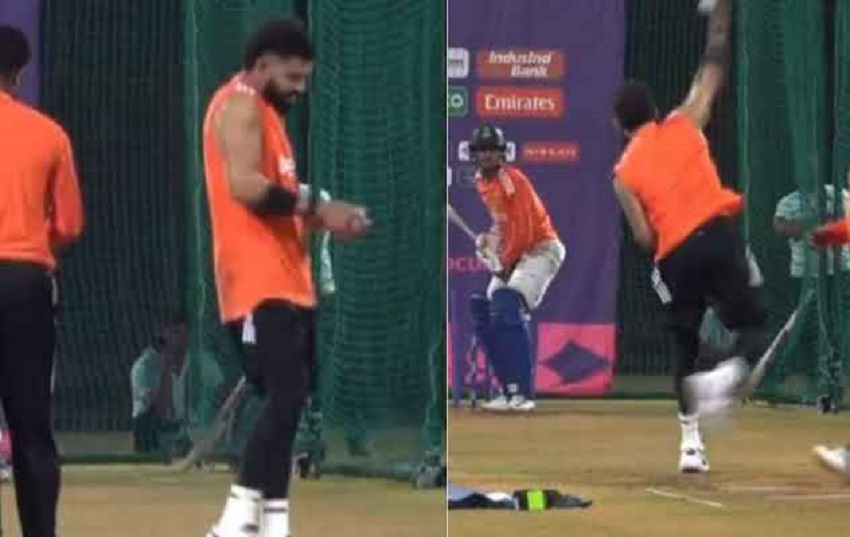 Virat Kohli shows bowling skills in Lucknow