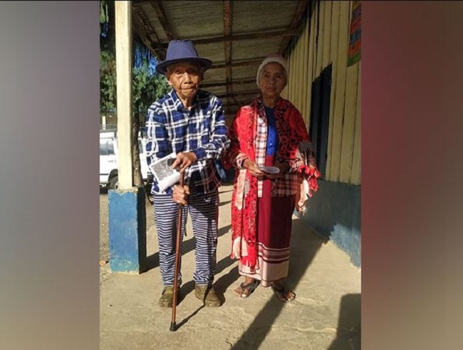 Centenarian cast his vote along with 86-year-old wife
