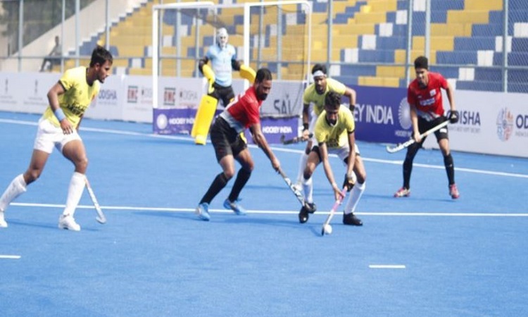 Players in action during Hockey India Senior National Championship 2023