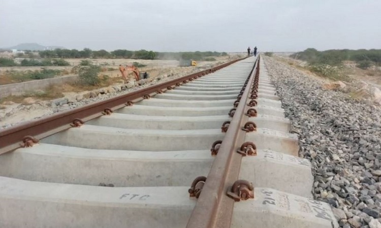 Work in progress for India's first high-speed railway trial track