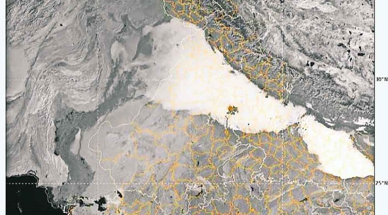 dense fog blanket over Northern India