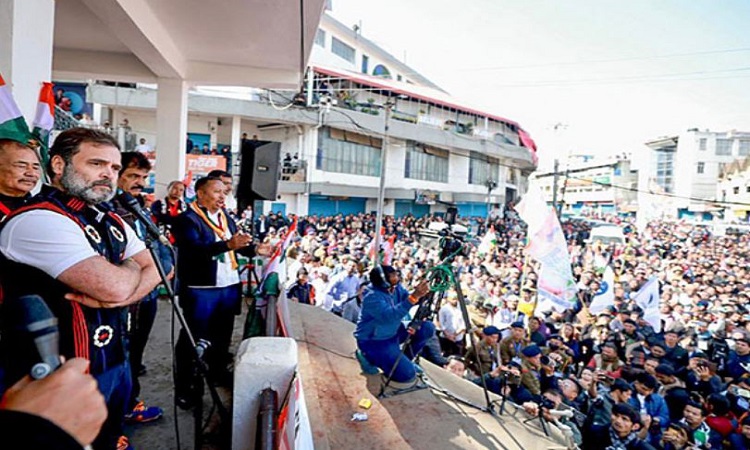Rahul Gandhi taking part in Bharat Jodo Nyay Yatra in Nagaland