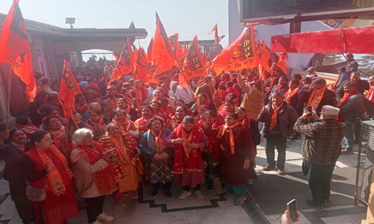 Devotees in Shimla participating in Shobha Yatra ahead of inauguration of Ram Temple