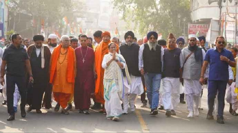 Mamata Banerjee holds all-faith rally