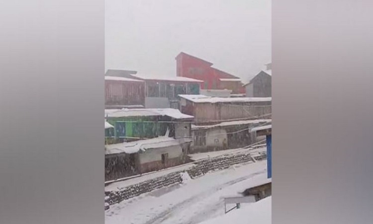 The Basantgarh Valley in Udhampur receives first snowfall of the year