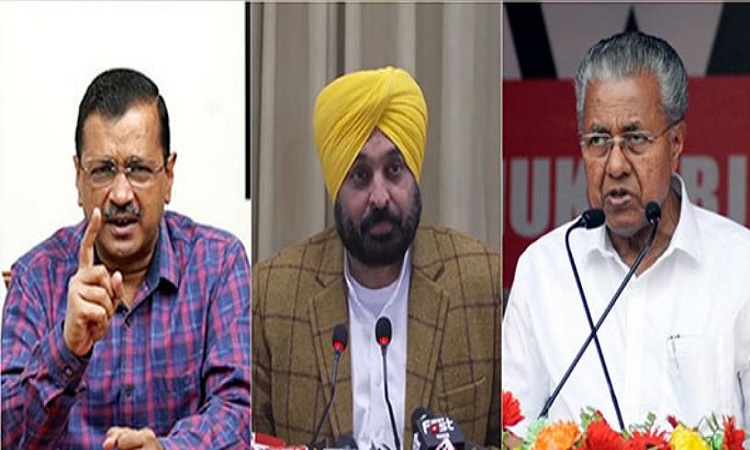 Delhi CM Arvind Kejriwal, Punjab CM Bhagwant Mann, Kerala CM Pinarayi Vijayan