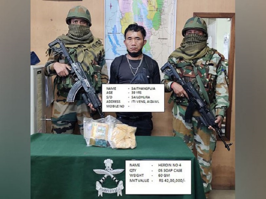 Assam Rifle, Anti Narcotics Squad Mizoram recovers Heroin worth Rs 42 lakhs
