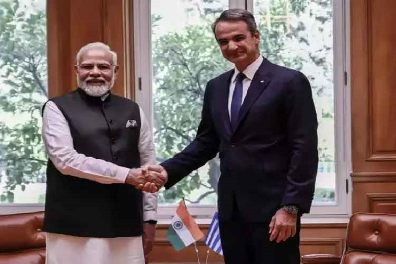 PM Narendra Modi and Prime Minister Kyriakos Mitsotakis