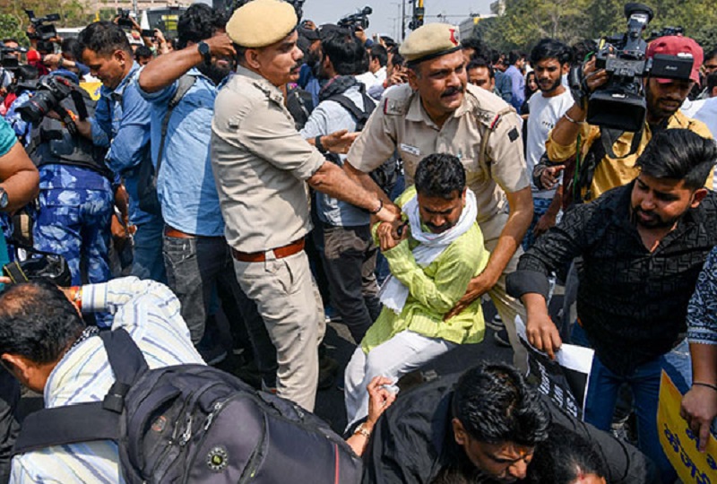 Visual from the protest site earlier in the day