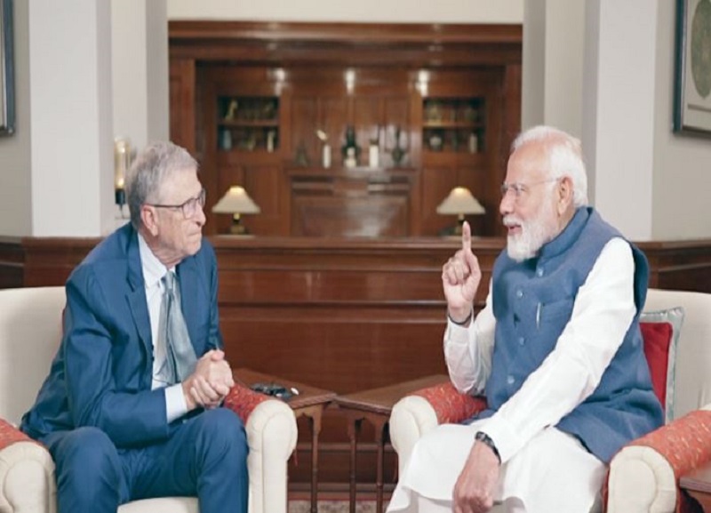 Microsoft Co-Founder Bill Gates with Prime Minister Narendra Modi