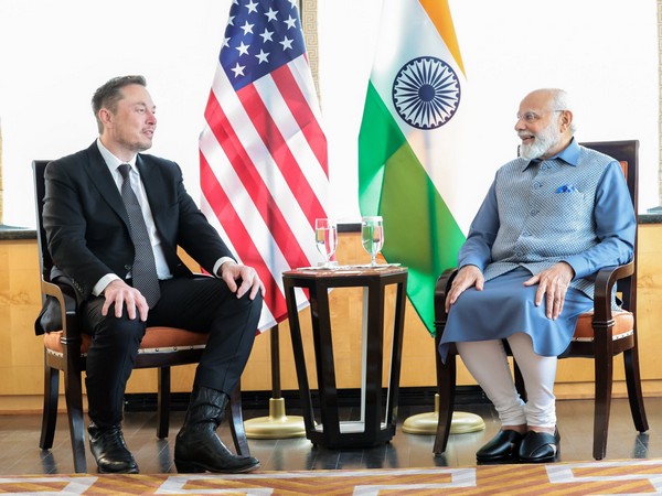 Prime Minister Narendra Modi with Tesla CEO Elon Musk