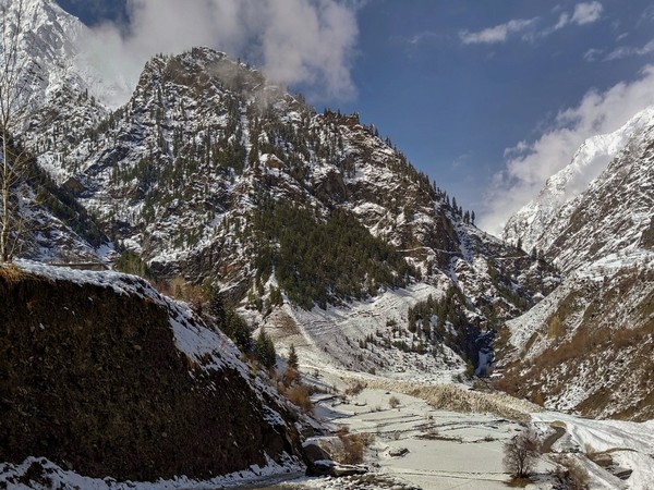 Visual from snow-covered Rashel village in Lahaul-Spiti